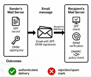 Email Authentication Workflow (SPF, DKIM, DMARC)